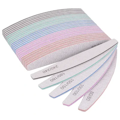 Grit Nail Files for Acrylic Nails Rectangle Double Sides Emery Boards Fingernail Files Professional Nail Buffering Files