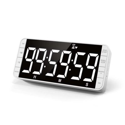 Classroom 7.8'' Large LED Display Interval Digital Timer Rechargeable Countdown Countup Timer with 5 Alarms and 4 Volume Levels
