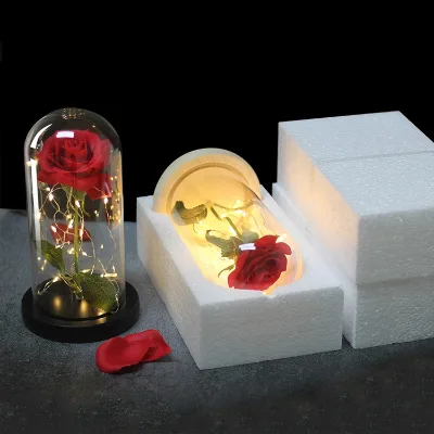 Rose Flower Gifts for Women Forever Rose in Glass Dome LED Light up Rose Light Mothers Valentines Day Birthday Gifts