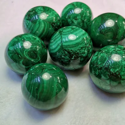 New!Wholesale Natural Crystal Polished Malachite Spheres Green Gemstone Crystal Balls for Gifts