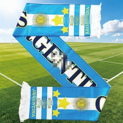 High Quality Customized Double-Sided Sports Fan Scarf Children's Soccer Club Football Scarf with Custom Logo for Summer
