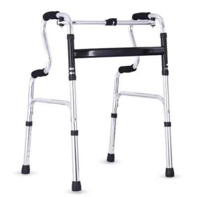 Aluminium Walker with Wheels Disabled Folding Adjustable Height Walker