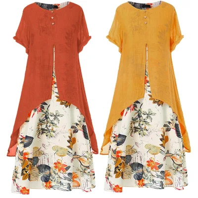 Designer Mother of the Bride Dresses Linen Tunic Boho Floral Groom Suits African Wear Rustic Wedding Ball Gown Party Dress