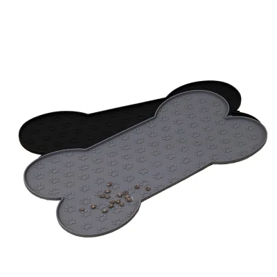 Pet Large Bone Shape Silicone Pet Pad with Non-Slip Design Dog Food Mat for Pets