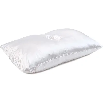 Kingworth Custom Color Grey King Size Ear Hole Pillow Cover Satin Pillowcase With Hidden Zipper