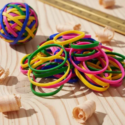 Vibrant Assorted Color Rubber Bands 6 Colors Mixed Pack Elastic Bands Color Coded for Easy Sorting Office Craft Use