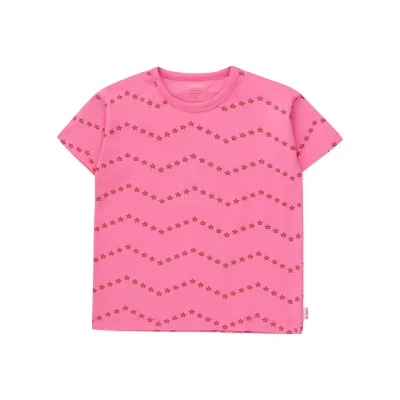Custom Designs Kids Solid Cotton T Shirt Star Screen Printing T Shirt for Summer