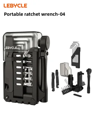 TS-RW-04 Portable Ratchet Wrench Bicycle Repair Tool Kit Hex Tire Repair Multi-function