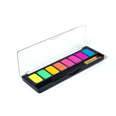 Professional Fluorescent 8-Color Water Soluble Palette Face Painting Kit for Kids Body Makeup for Halloween Occasions-Wholesale