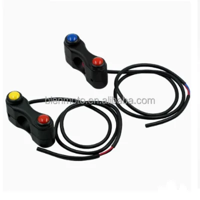 Universal Motorcycle 2-Button Switch Start Horn Self-Locking Momentary Return Handlebar for E-Bike Scooter