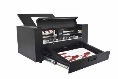 SVD370DW_RL Dual Heads Cutting Machine Wheel Creasing Camera Auto Contour Die Cutter for Cardboard Sticker Box