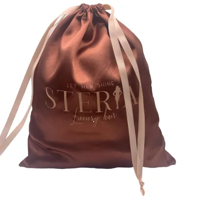 Custom Printed Logo Large Hair Jewelry Eyelash Pouch Shoe Drawstring Bag Satin Dust Bags Handbags Packaging Allright