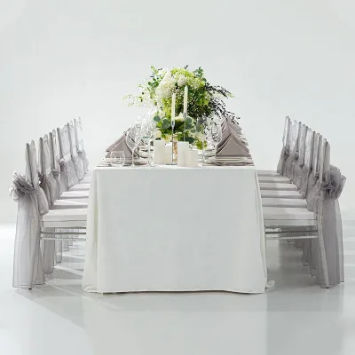 Wedding Decoration Hotel Banquet Woven Polyester Tablecover Elastic for Chair Cover Match Napkin OEKO-TEX Certified