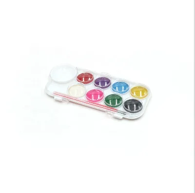 8 Colors Gouache Paint Semi-Dry Water Color Cake for School Art & Creativity with Paint Pencil