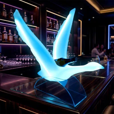 Creative Modern Bar Luminous Wine Seat Wine Props Wild Goose Wine Holder Flying Bird Wings LED Colorful for Wine