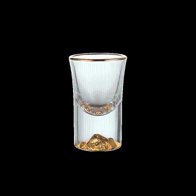 New Arrival clear Gold Shot Glass Customized Logo Mini Shot Glass