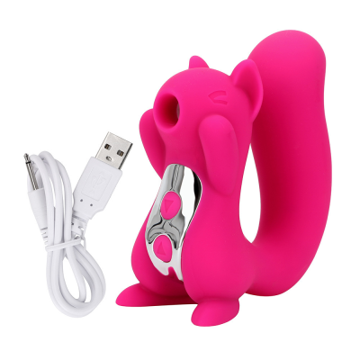 Mini Cute Squirrel Female Vibrator Animal Shaped Clitoris Stimulation 10 Frequency Sucking Sex Toy