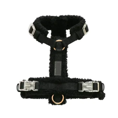 Cute Warmful Teddy Velvet Durable Polyester and Special No Pull Design Adjustable Dog Harness for Little Medium Large Dogs