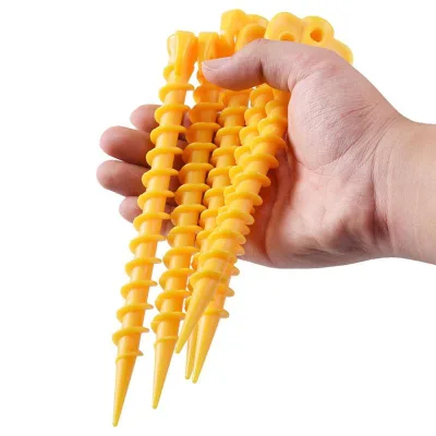 10PCS Plastic Tent Hook Stakes Camping Tents Accessories Ground Support Nails Peg Screw Anchor Shelter Tent Stakes Pegs