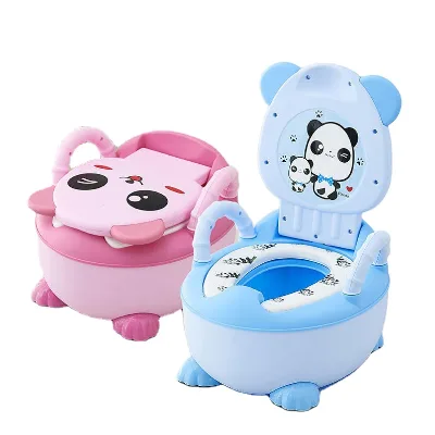 Baby Potty Chair for Toddler Cute Animal Baby Toilet Seat Soft PVC Cushion  Potty Training with Splash Guard & Back Support