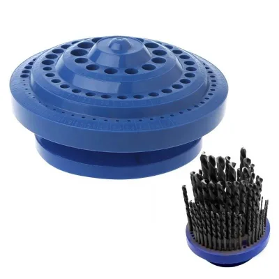 Drill Bit Storage Case Stand Round Shape Hard Plastic Organizer 100Pcs Hole Tool