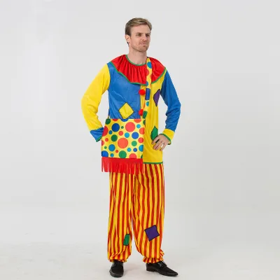 Classic Adult Costume Circus Performance Outfit Carnival Party Costume Halloween Clown Cosplay Costume