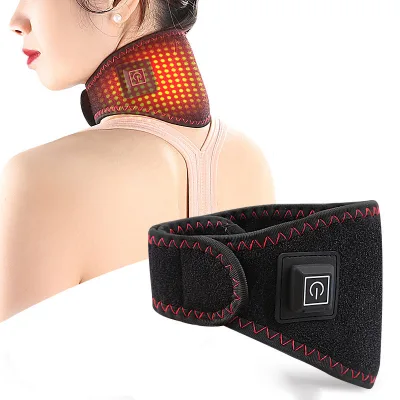 ANGTE AT-NC024 Adjustable Cervical Neck Support Belt Neck Shoulder Pain Relief Heating Medical Device Unisex Polyester Cotton
