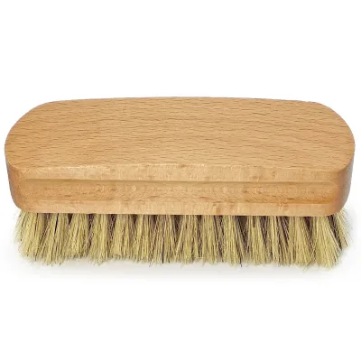 Oak Wood Pig Hair Leather Shoe Cleaning Brush Wooden