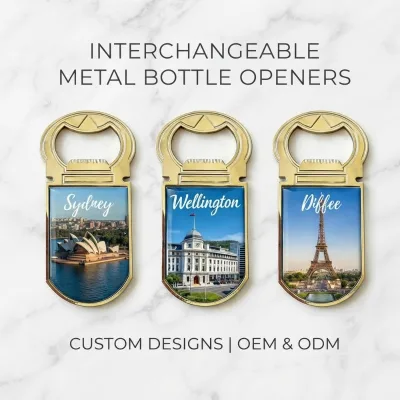 High Quality Wellington New Zealand Style Souvenirs Customized Metal Bottle Opener Fridge Magnet