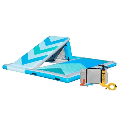 China Manufacturer Play Water Swim Deck Sea Fun Floating Dock Inflatable Hangout Jumping Platform