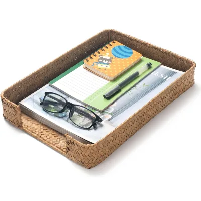 Wicker Seagrass Letter Desk A4 Paper Document Magazine Office Classroom Home Desktop Storage Basket