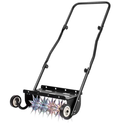 Buy-Wish Manual Lawn Aerator Equipment with Steel Handle Rolling & Push Spike Aerator Rotary Spike Lawn Aerator