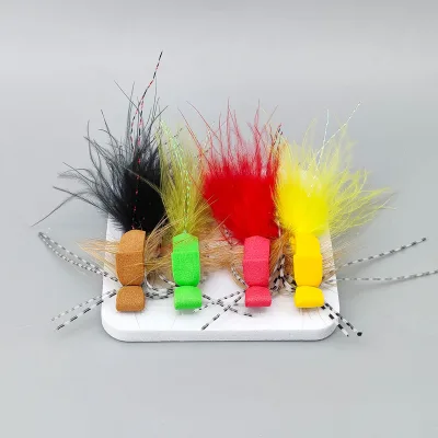 Floating Foam Fly Lure Fly Fishing Popper Fly Bait Trout Bass Snakehead Fishing Floating Artificial Fly