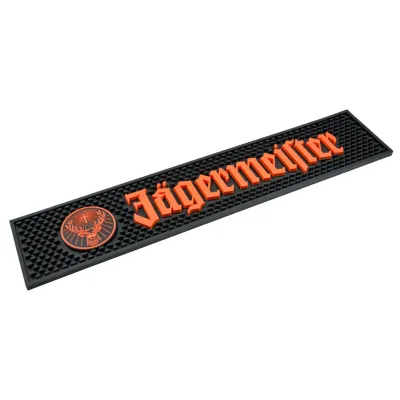 Eco Soft Rubber Branded 2D Logo Desk Drinking Glass Mat Club Use Water-proof Plastic Beer Rail Mat