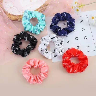 Digital Printed Satin-Look Scrunchies Hair Ties Ponytail Holders for Women Girls Daily Styling
