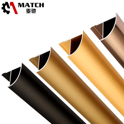 12mm Aluminum External Round Open Kitchen Bathroom Ceramic Tile Edging Trim Corners