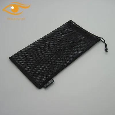 Black Drawstring Mesh Bag with Custom Label Tag Promotion Gift Mesh Bag