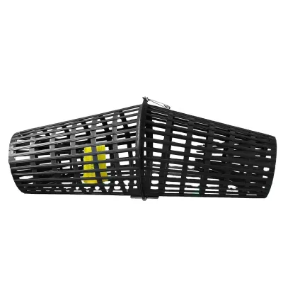 Crab Bait Crab Cage Shrimp Trap Black Folding Fish Trap Aquaculture Trap with Plastic Bait Box and Clip for Catch