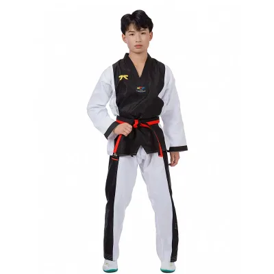 Suitable for Adult Taekwondo Gi Uniform Men's Black and White Wkf Certified Black Martial Arts Uniform