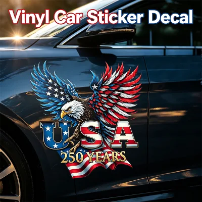 Custom USA 250th Anniversary Patriotic Eagle Flag Car Decal Vinyl Bumper Window Decals for Vehicles Cars (1776-2026)