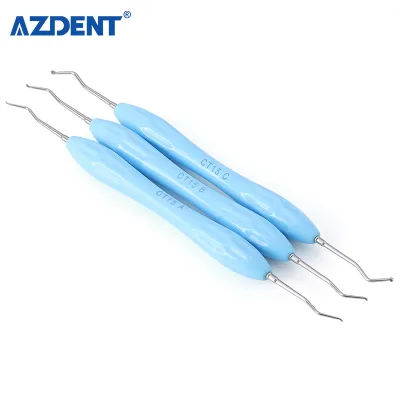 Hot Sale Dental Excavation Spoon Stainless Steel Handle Double Ends Tip Restorative Excavator Spoon Blue CE Certified Class I