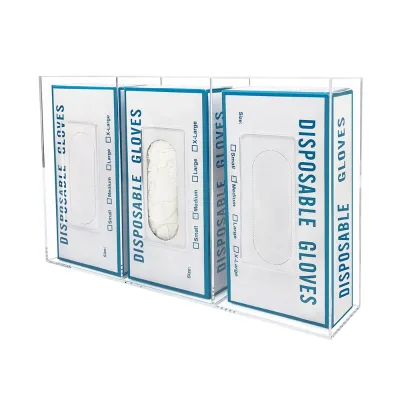 High Quality 3 Slots Medical Disposable Gloves Box Case Dispenser Holder Wall Mount Glove Dispenser