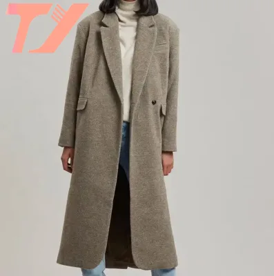 TUOYI Winter Latest Women Oversized Woolen Overcoat Ladies Jackets and Coats With Belt