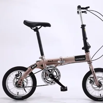 Manufacturer 14 Inch Foldable Ultra-light Portable Adult City & Leisure Dual Disc Brakes Iron Frame Commuting No Gears