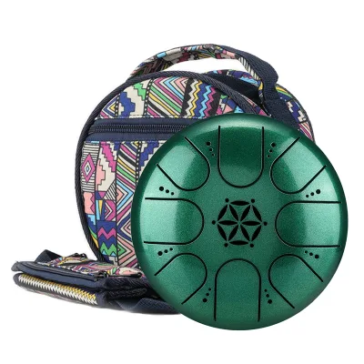 Mini Tongue Drum 5 Inch 8 Notes Shiny Rainbow Portable Handpan Drum Percussion for Meditation Yoga