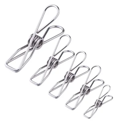 3.35 Inch Multi-Purpose Stainless Steel Wire Cord Clothes Pins Utility Clips Hooks for Home Office Clothes Pins