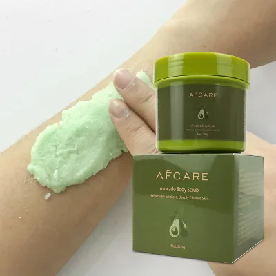 Your Logo Body Scrub Sulfate-Free Exfoliating Nourishing and Organic Vitamin C Avocado Clean Body Scrubs