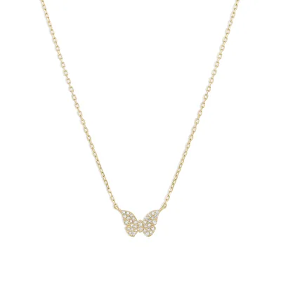 Dainty Gold Chain Necklace Beautiful Shine Diamond butterfly Necklace Silver