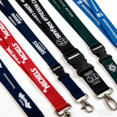 Custom Durable Safety Breakaway Neck Keychain Silk Screen Printing Plastic Buckle Detachable Polyester Lanyard Strap