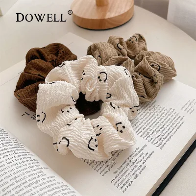 Dowell Wholesale Smile Face Cute New Korean-version Women Hair Scrunchies